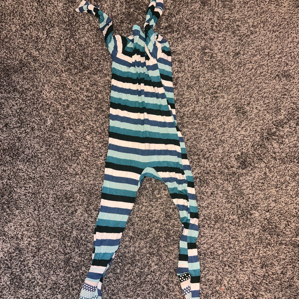 Kickee Pants Teal and White Striped Kids Bodysuit